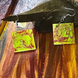 Hand Painted Abstract Earrings